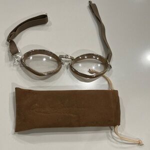 Brown Swim Goggles with Case
